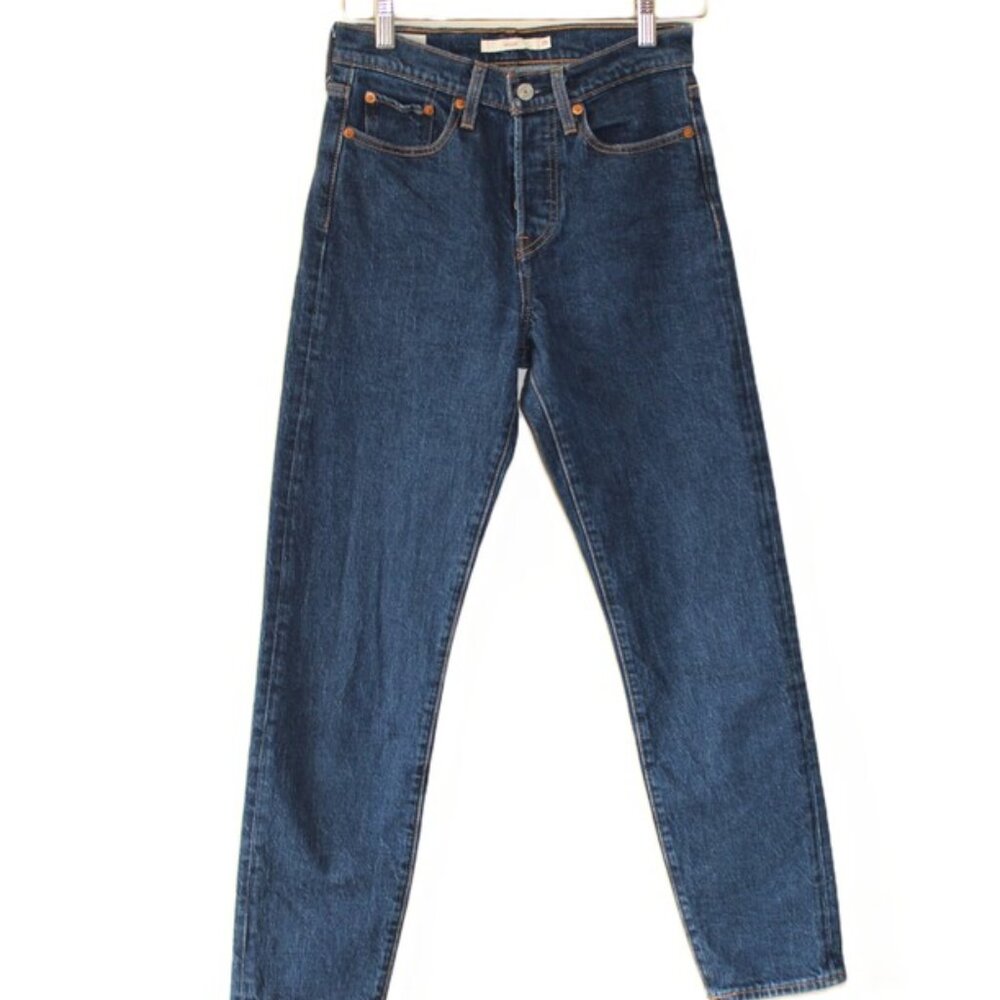 LEVI'S® Premium, Wedgie High Waisted Button Fly Jeans in Dark Stonewash W25/L28